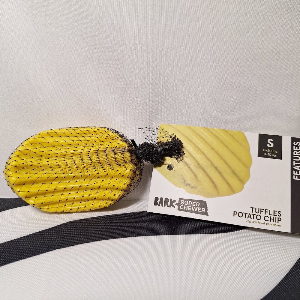 NWT Bark Super Chewer Tuffles Potato Chip Dog Toy S
